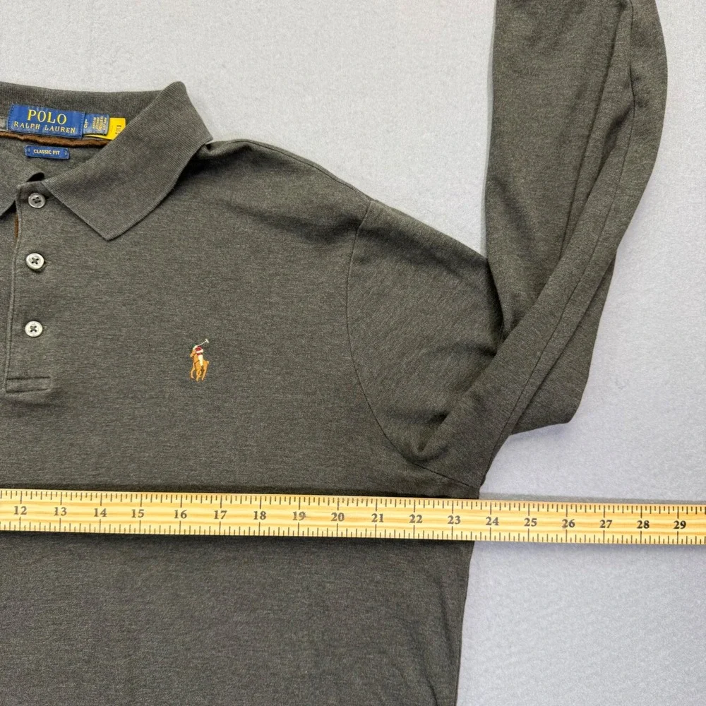 Polo Ralph Lauren Mens‎ Classic Fit Long Sleeve Flesh Pony Polo Shirt Large